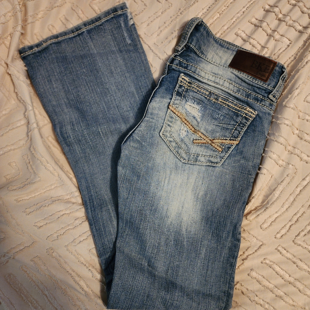 BKE Women's Boot Cut Jeans - Light Blue